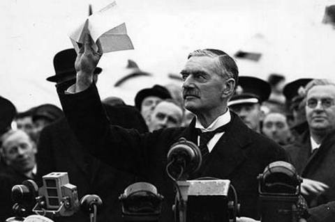 Prime Minister Neville Chamberlain - Heston Airfield 30 Sept 1938